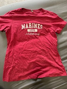 Next Level Apparel Red Crewneck Graphic Tee